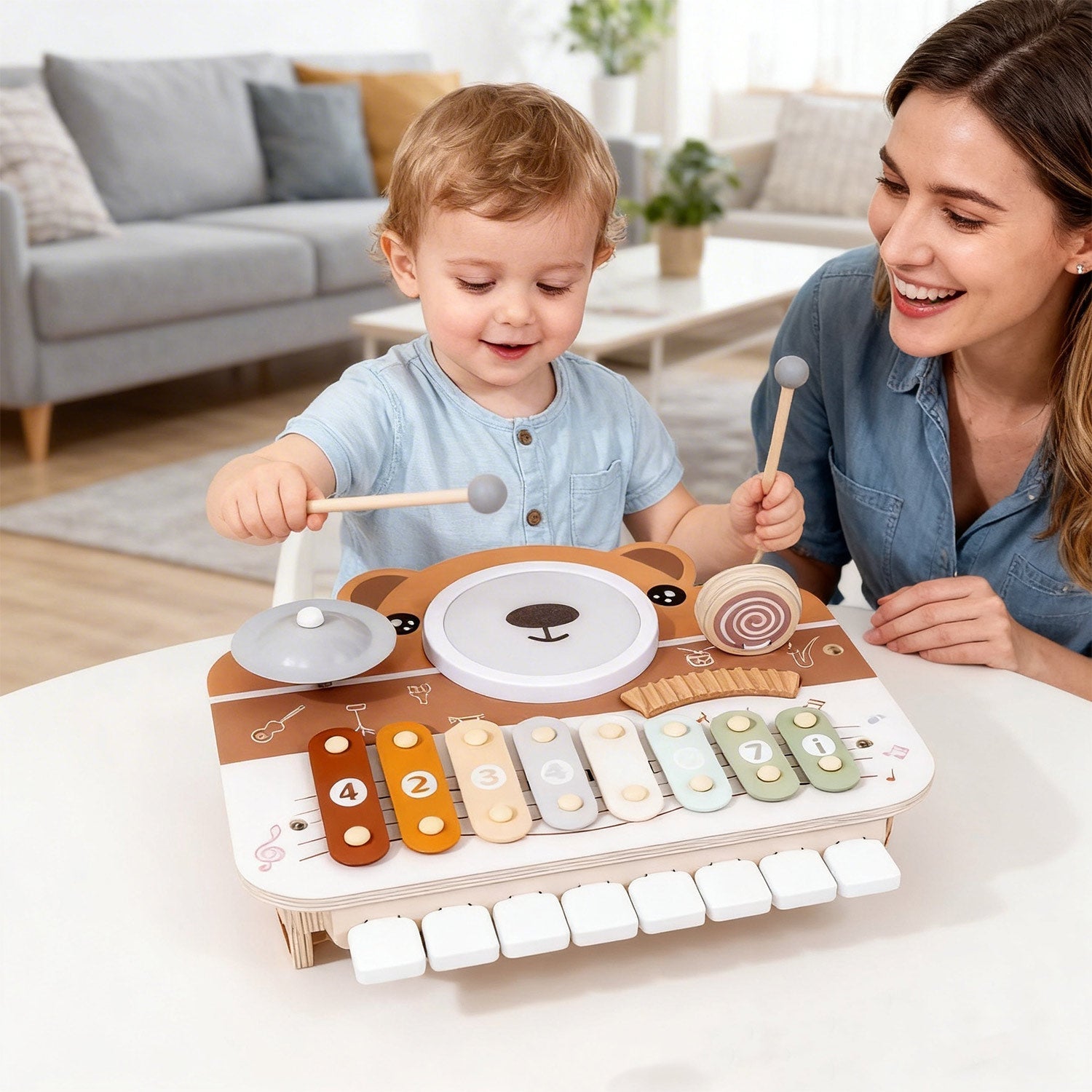 6-in-1 Wood Xylophone