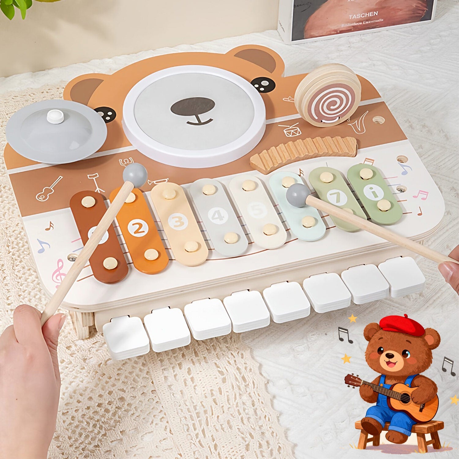 6-in-1 Wood Xylophone
