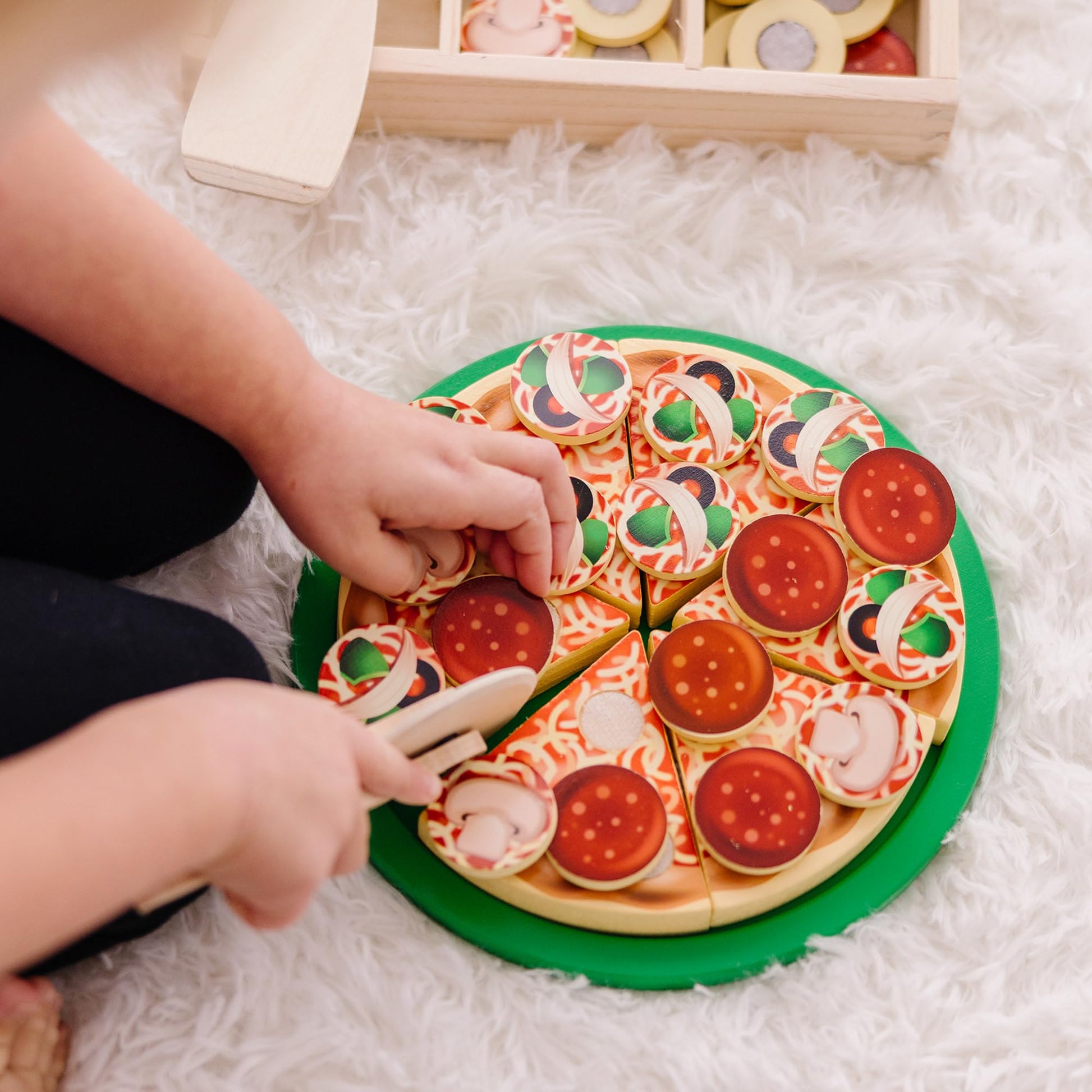 Wood Pizza Play Set