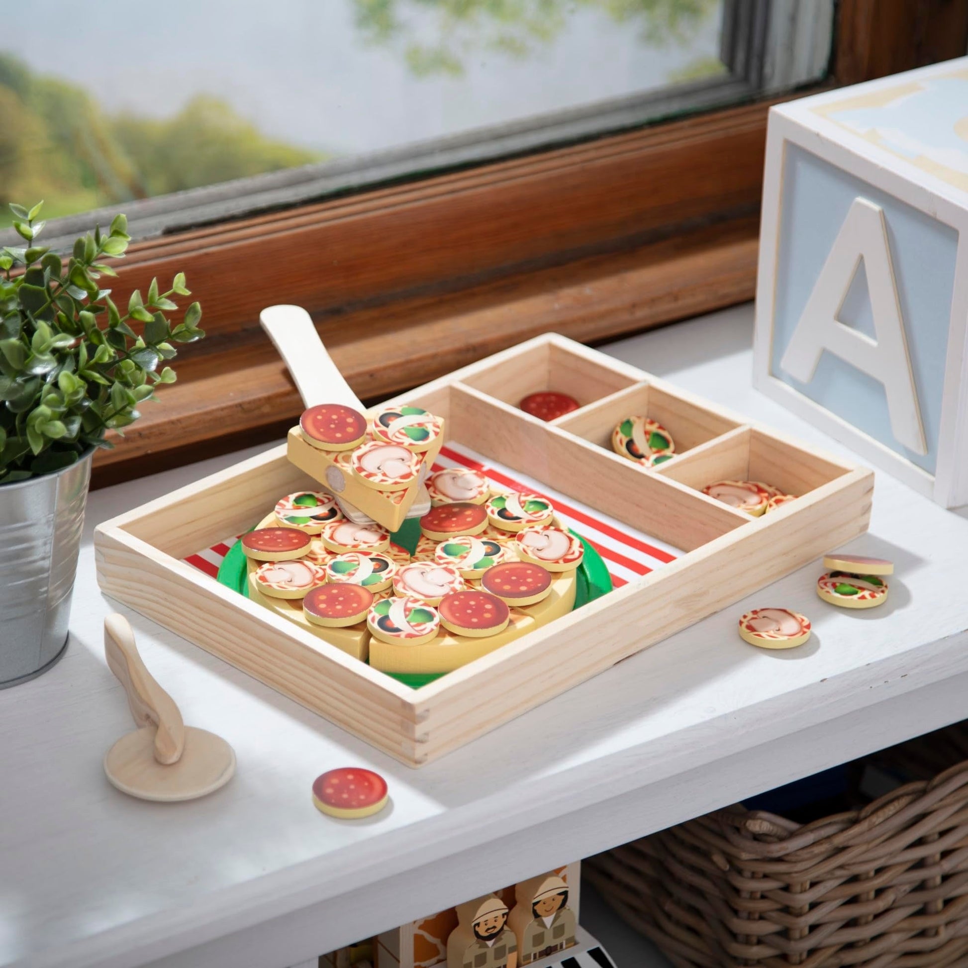 Wood Pizza Play Set