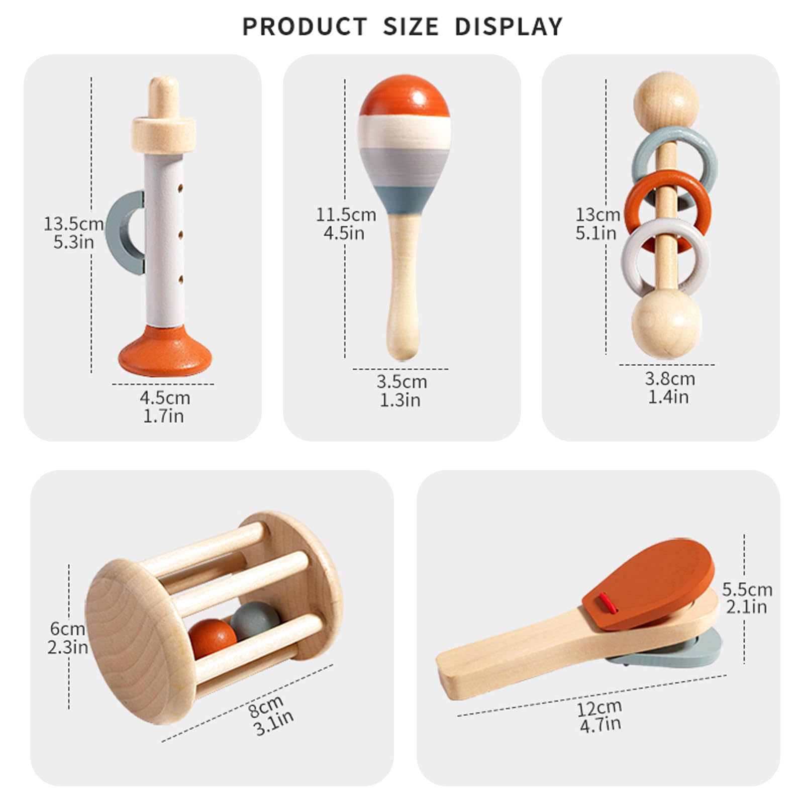 Wood Instrument Set 5pcs