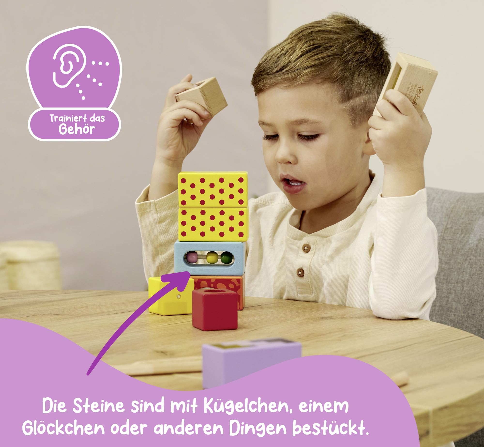 Wood Sound Blocks 12pcs