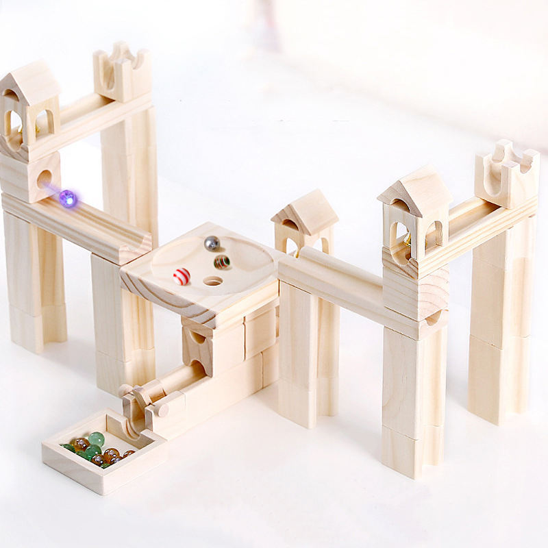 Natural Wood Marble Run
