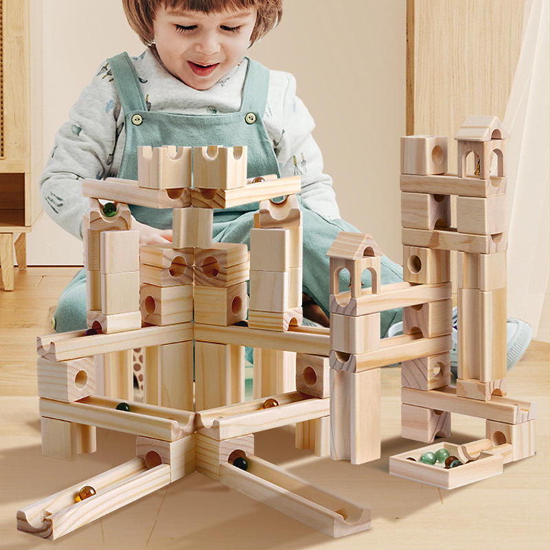 Natural Wood Marble Run