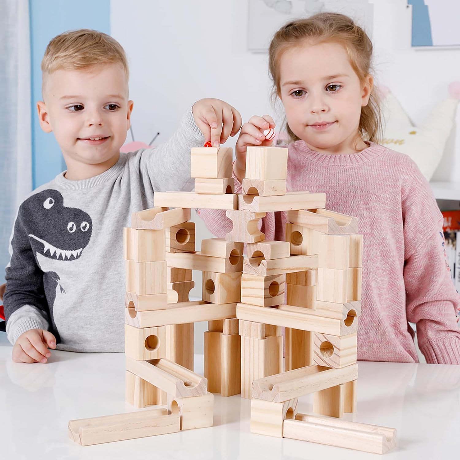 Natural Wood Marble Run