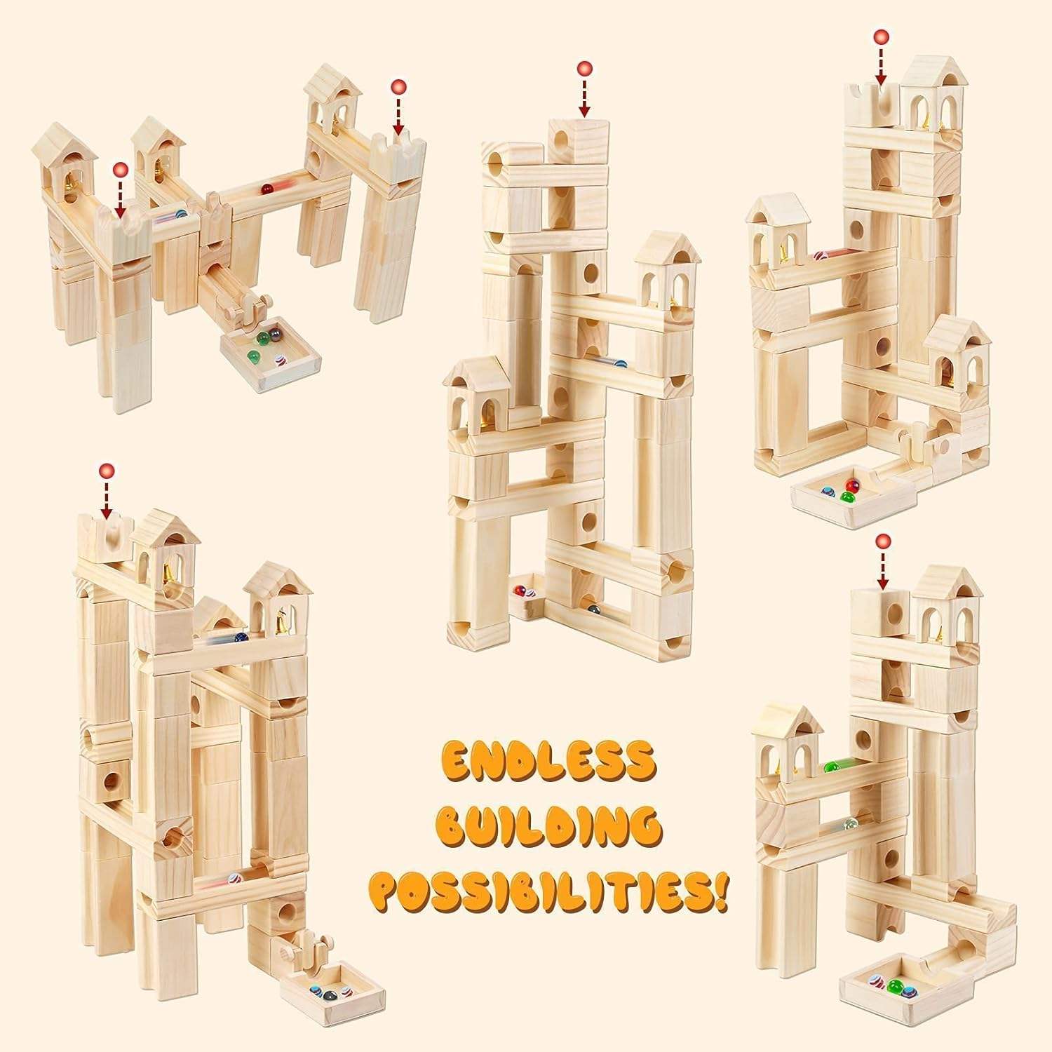 Natural Wood Marble Run