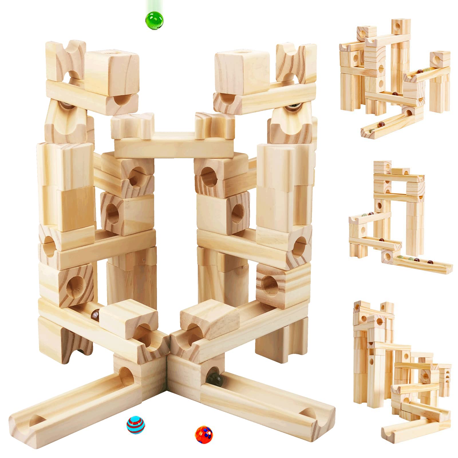 Natural Wood Marble Run