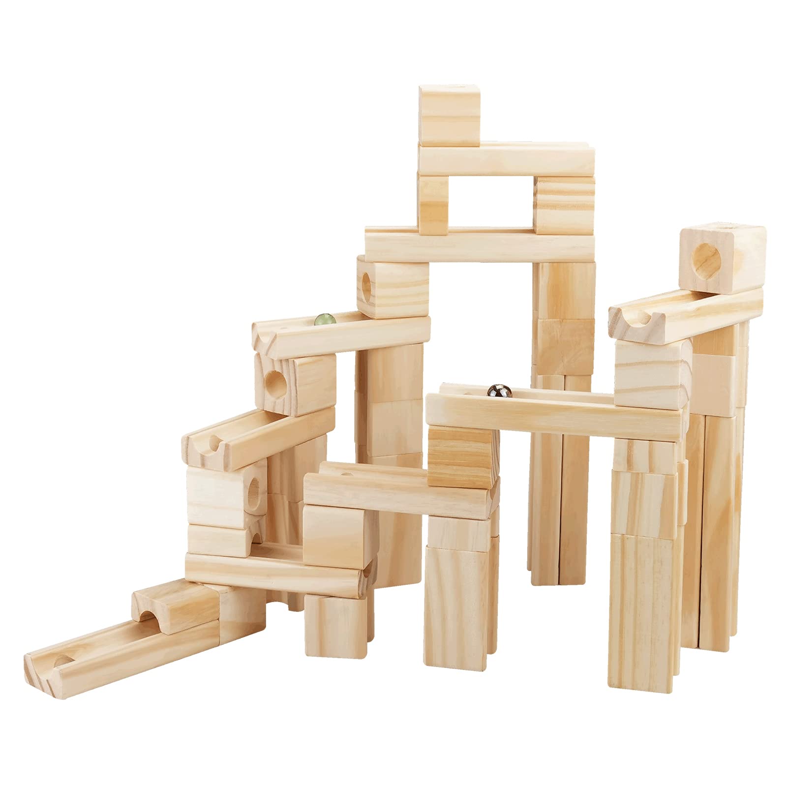 Natural Wood Marble Run