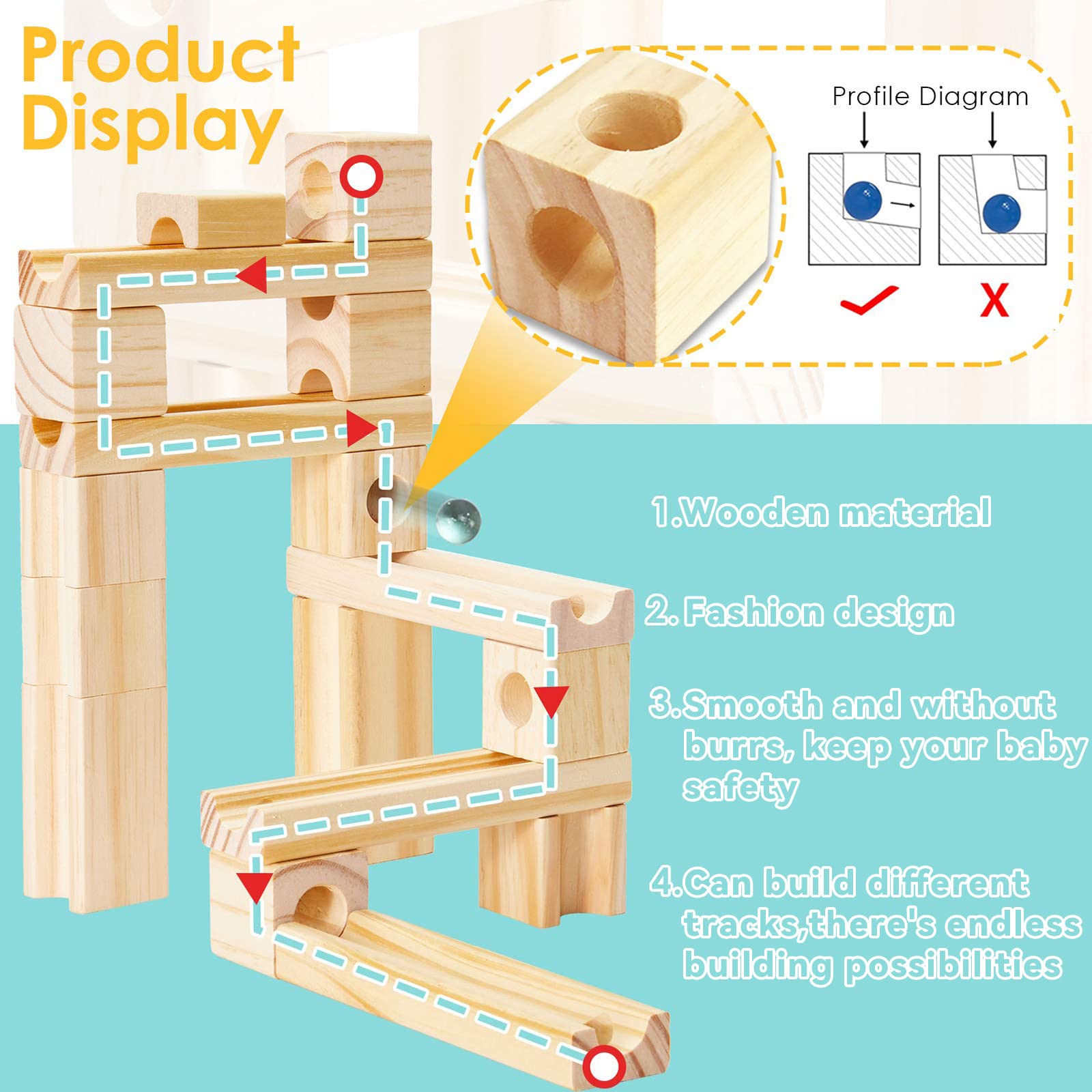 Natural Wood Marble Run