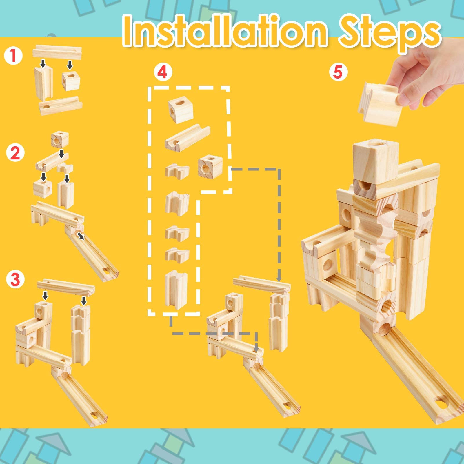 Natural Wood Marble Run