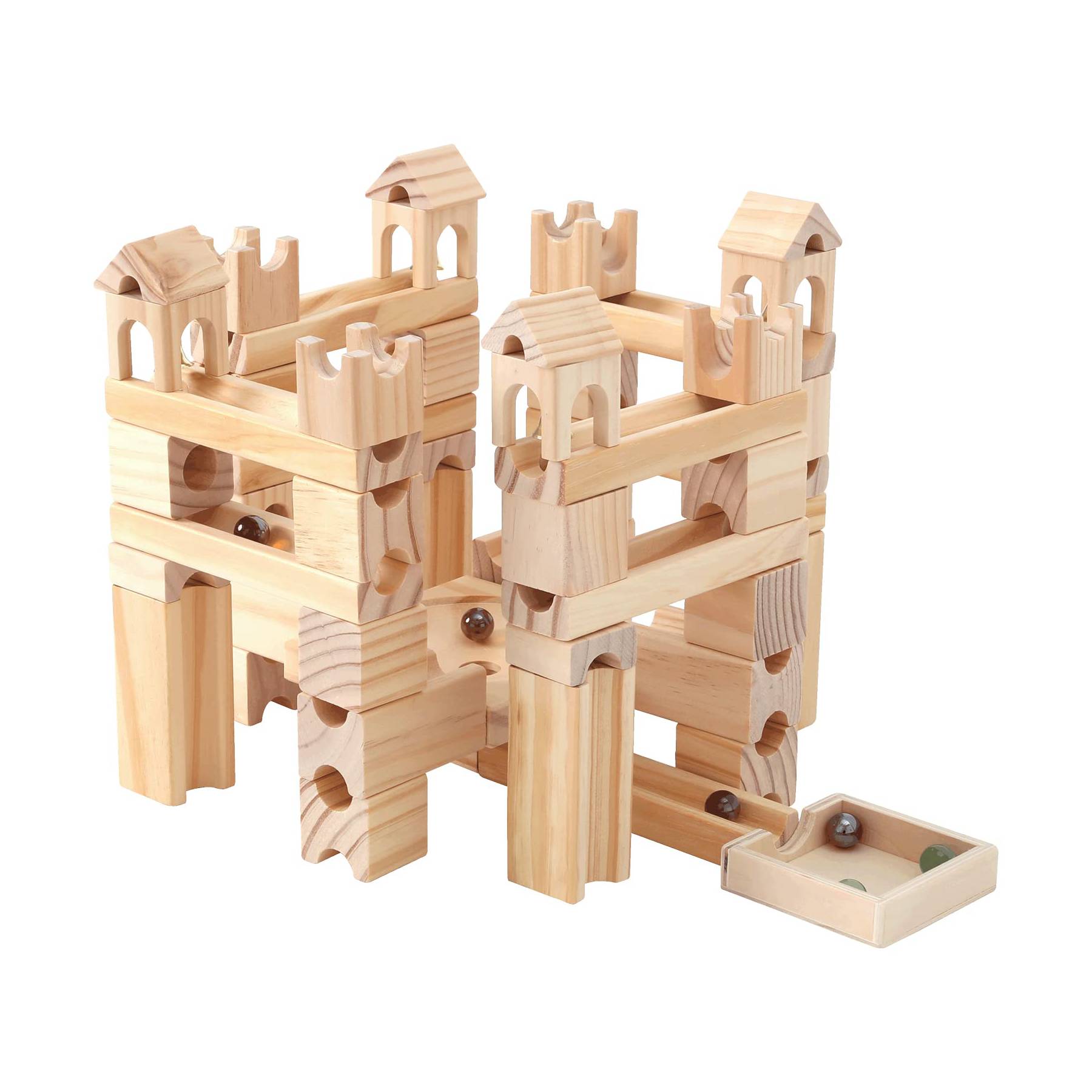 Natural Wood Marble Run