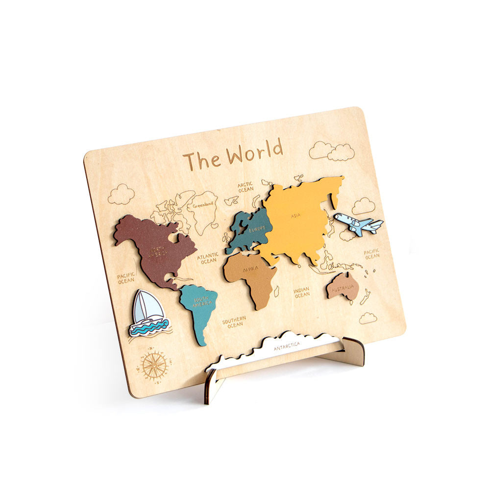 World Map Wood Puzzle