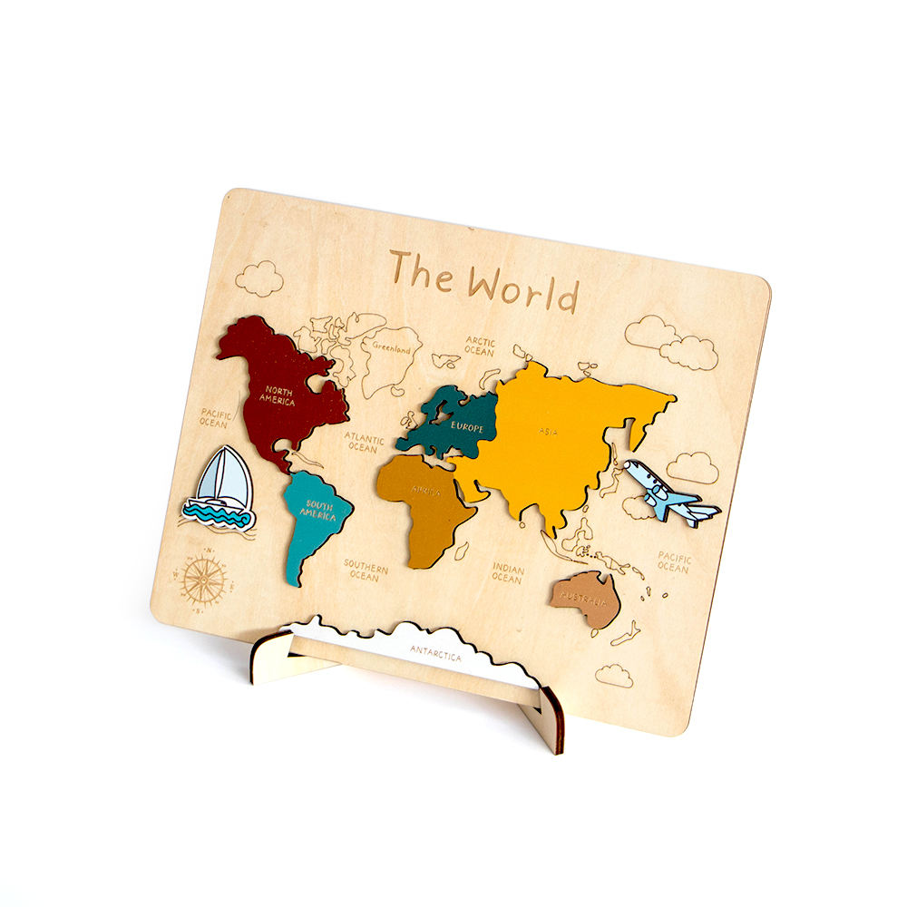 World Map Wood Puzzle