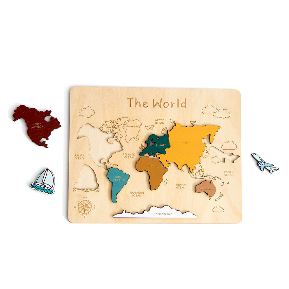 World Map Wood Puzzle