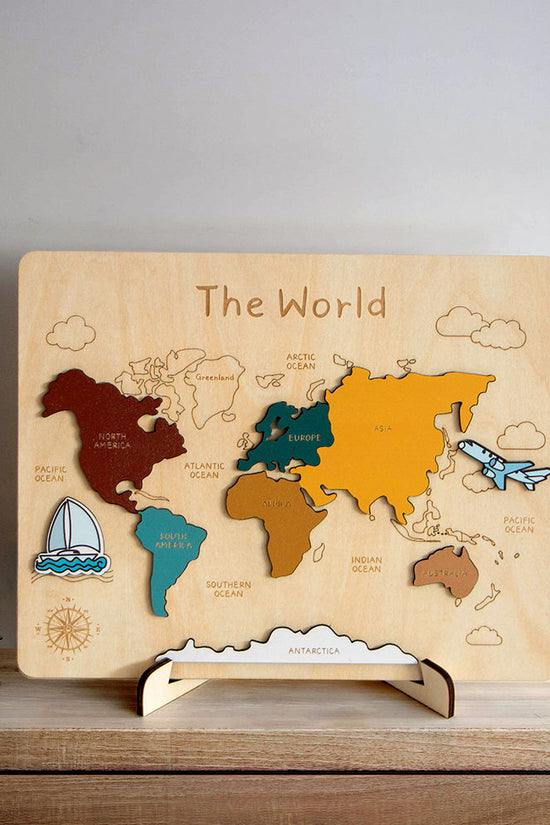 World Map Wood Puzzle