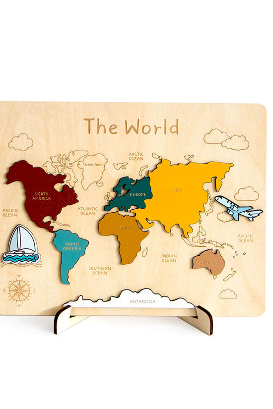 World Map Wood Puzzle