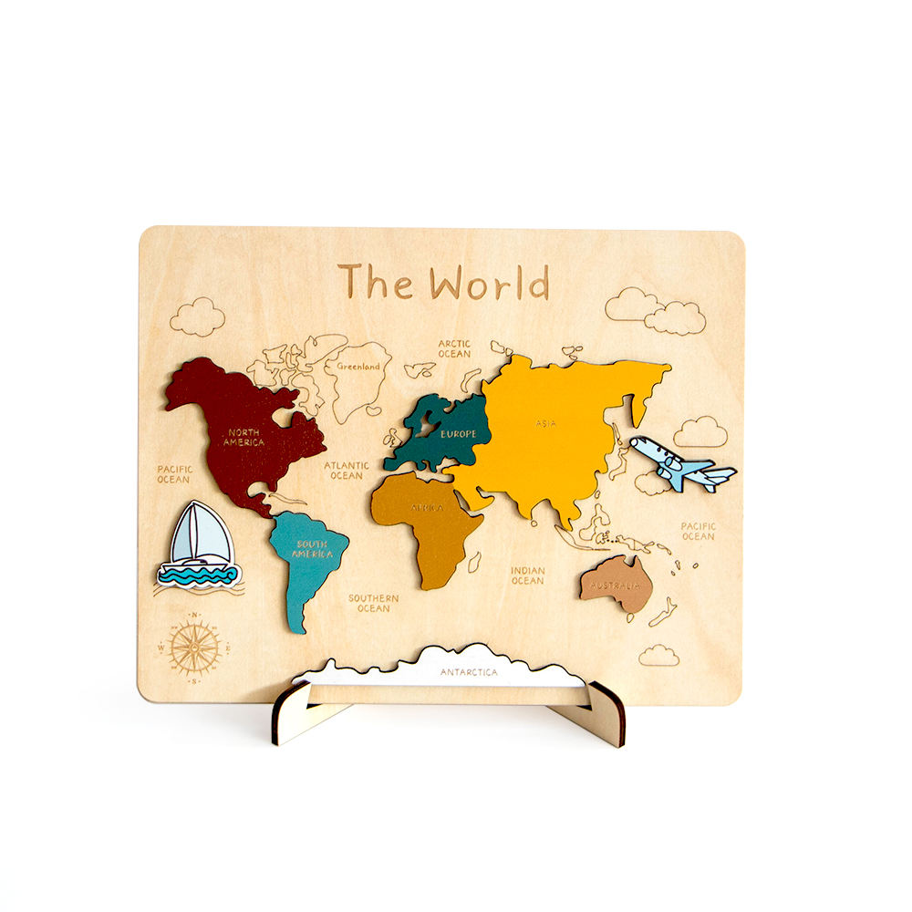 World Map Wood Puzzle