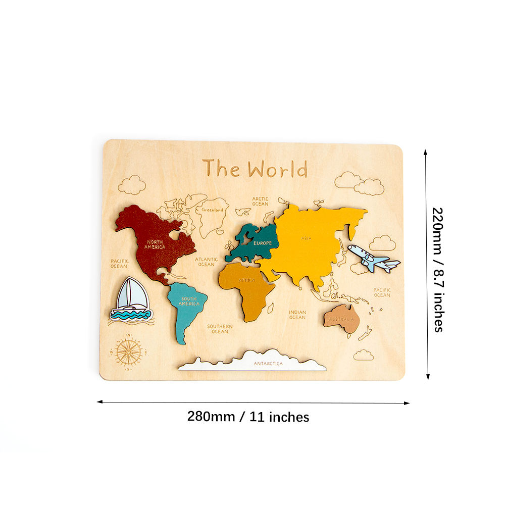World Map Wood Puzzle
