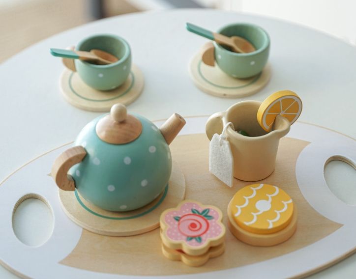 Wood Tea Set