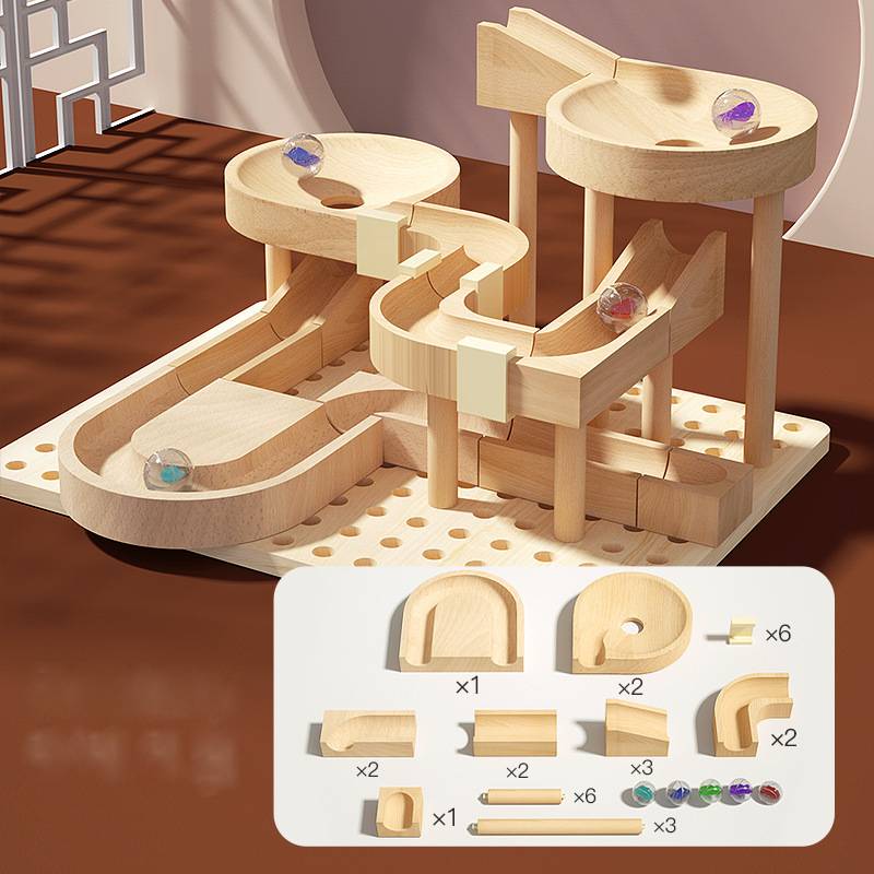 Wood Marble Run Deluxe